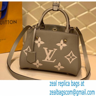 Louis Vuitton Grained Leather Montaigne BB Bag M45489 Tourterelle Gray 2020 - Click Image to Close