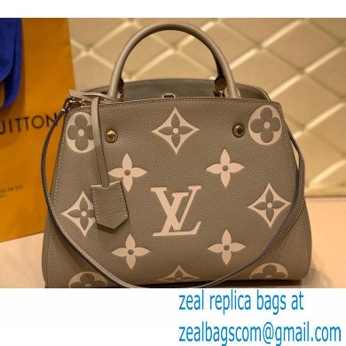 Louis Vuitton Grained Leather Montaigne MM Bag M45499 Tourterelle Gray 2020 - Click Image to Close