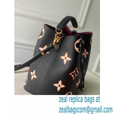 Louis Vuitton Grained Leather NeoNoe MM Bucket Bag M45497 Black 2020