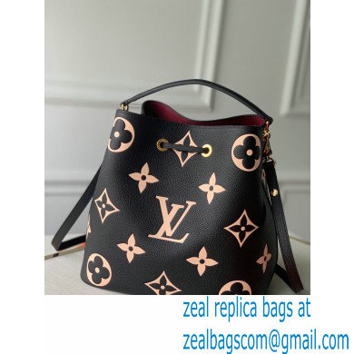 Louis Vuitton Grained Leather NeoNoe MM Bucket Bag M45497 Black 2020