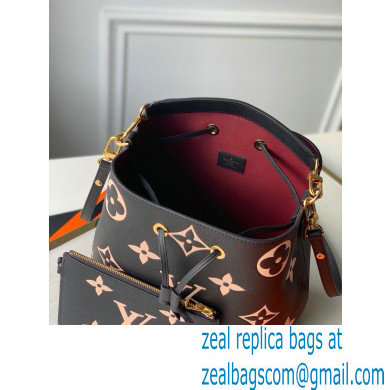 Louis Vuitton Grained Leather NeoNoe MM Bucket Bag M45497 Black 2020 - Click Image to Close