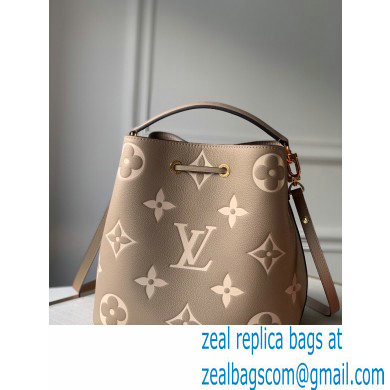 Louis Vuitton Grained Leather NeoNoe MM Bucket Bag M45555 Tourterelle Gray 2020 - Click Image to Close