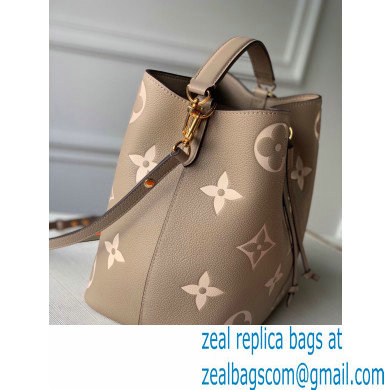 Louis Vuitton Grained Leather NeoNoe MM Bucket Bag M45555 Tourterelle Gray 2020