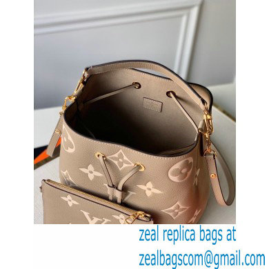 Louis Vuitton Grained Leather NeoNoe MM Bucket Bag M45555 Tourterelle Gray 2020 - Click Image to Close