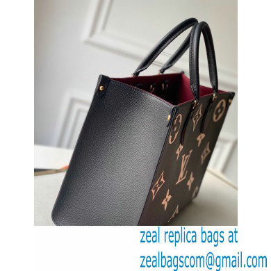 Louis Vuitton Grained Leather OnTheGo MM Tote Bag M45495 Black 2020