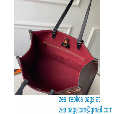 Louis Vuitton Grained Leather OnTheGo MM Tote Bag M45495 Black 2020