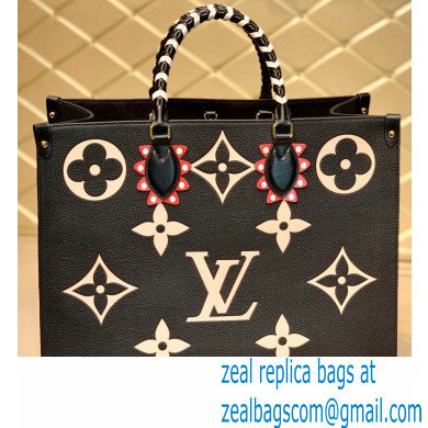 Louis Vuitton LV Crafty Onthego GM Tote Bag Braided Top Handle M45373 Black 2020