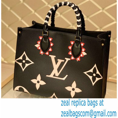 Louis Vuitton LV Crafty Onthego MM Tote Bag Braided Top Handle M45375 Black 2020