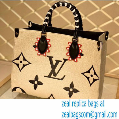 Louis Vuitton LV Crafty Onthego MM Tote Bag Braided Top Handle M45375 Creme 2020