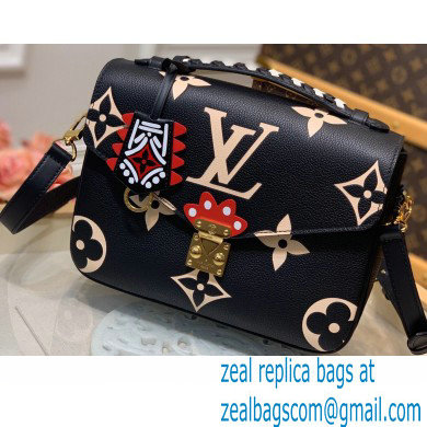 Louis Vuitton LV Crafty Pochette Metis Bag Braided Top Handle M45385 Black 2020