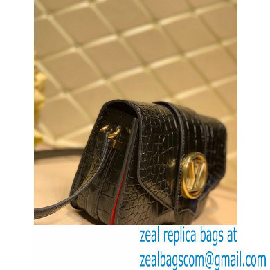 Louis Vuitton LV Pont 9 Bag N98478 Croco Pattern Black 2020