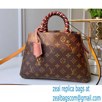 Louis Vuitton Monogram Canvas Montaigne BB Bag Braided Handle M44671 Pink/Yellow 2020 - Click Image to Close