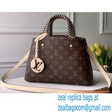 Louis Vuitton Monogram Canvas Montaigne BB Bag Braided Handle M45311 Creme Beige 2020 - Click Image to Close