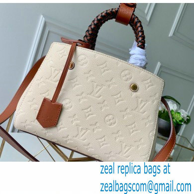 Louis Vuitton Monogram Empreinte Montaigne BB Bag Braided Handle Creme Beige and Caramel 2020 - Click Image to Close