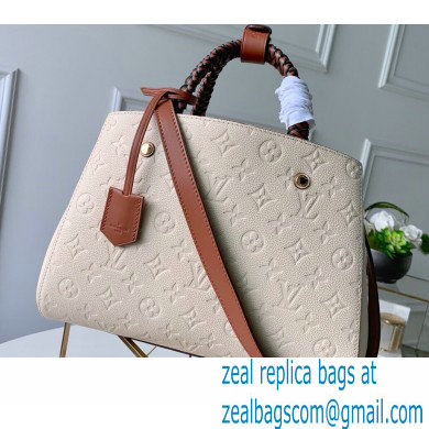 Louis Vuitton Monogram Empreinte Montaigne MM Bag Braided Handle M53939 Creme Beige and Caramel 2020 - Click Image to Close