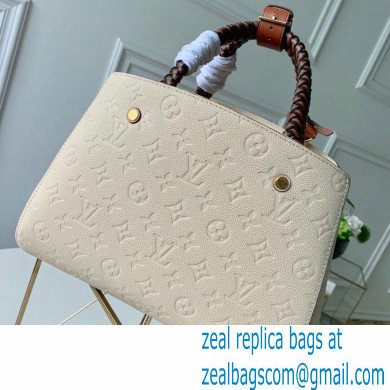 Louis Vuitton Monogram Empreinte Montaigne MM Bag Braided Handle M53939 Creme Beige and Caramel 2020