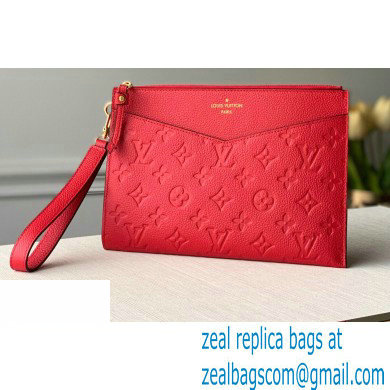 Louis Vuitton Monogram Empreinte Pochette Melanie MM Pouch Clutch Bag Red 2020 - Click Image to Close