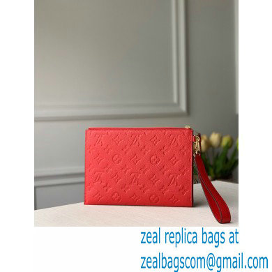 Louis Vuitton Monogram Empreinte Pochette Melanie MM Pouch Clutch Bag Red 2020