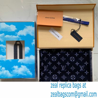 Louis Vuitton Pied-De-Poule Stole Scarf 200x70cm M76244 Blue 2020