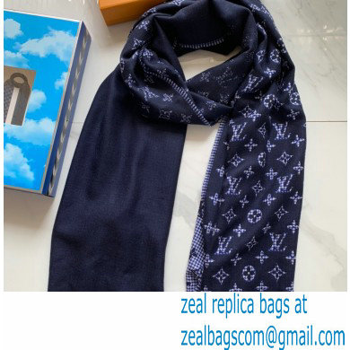 Louis Vuitton Pied-De-Poule Stole Scarf 200x70cm M76244 Blue 2020