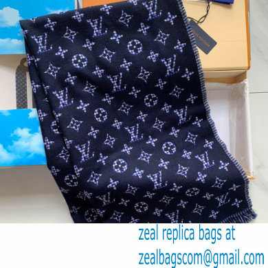 Louis Vuitton Pied-De-Poule Stole Scarf 200x70cm M76244 Blue 2020