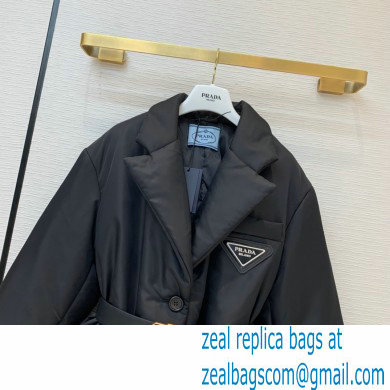 PRADA BLACK DOWN JACKET WITH A BELT WINTER 2020 - Click Image to Close