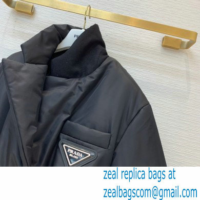 PRADA BLACK DOWN JACKET WITH A BELT WINTER 2020