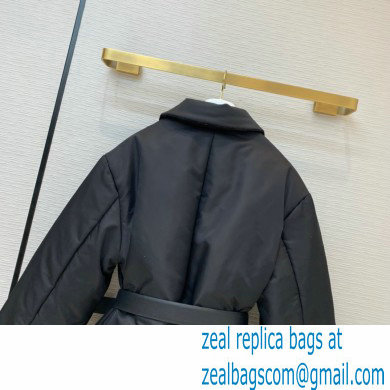 PRADA BLACK DOWN JACKET WITH A BELT WINTER 2020