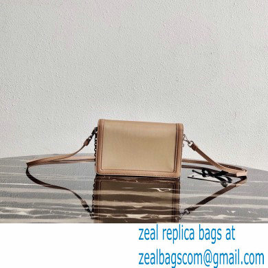 Prada Chain Handle Nylon and Leather Mini Bag 1BP019 Beige 2020 - Click Image to Close