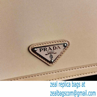 Prada Chain Handle Nylon and Leather Mini Bag 1BP019 Beige 2020