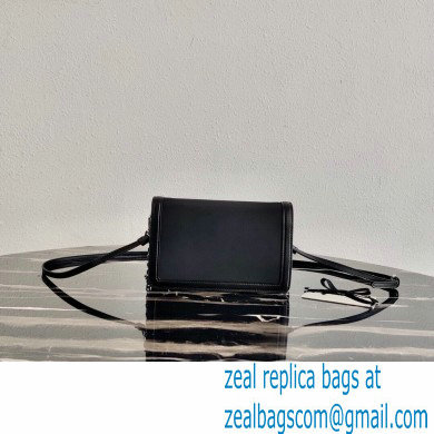 Prada Chain Handle Nylon and Leather Mini Bag 1BP019 Black 2020