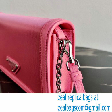 Prada Chain Handle Nylon and Leather Mini Bag 1BP019 Pink 2020