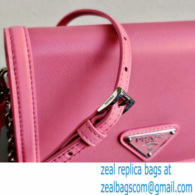 Prada Chain Handle Nylon and Leather Mini Bag 1BP019 Pink 2020