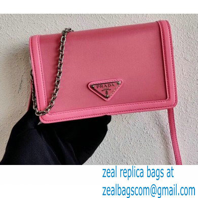 Prada Chain Handle Nylon and Leather Mini Bag 1BP019 Pink 2020