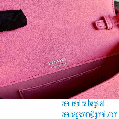 Prada Chain Handle Nylon and Leather Mini Bag 1BP019 Pink 2020