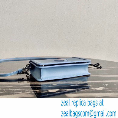 Prada Chain Handle Nylon and Leather Mini Bag 1BP019 Sky Blue 2020