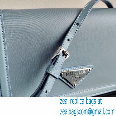 Prada Chain Handle Nylon and Leather Mini Bag 1BP019 Sky Blue 2020