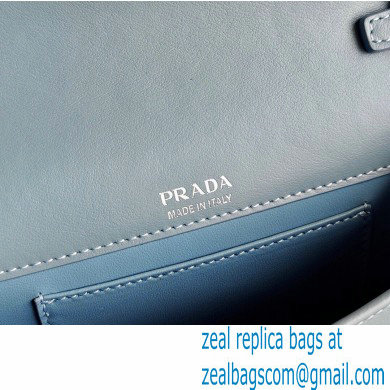 Prada Chain Handle Nylon and Leather Mini Bag 1BP019 Sky Blue 2020