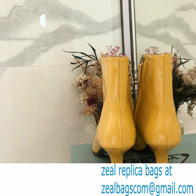 Prada Heel 6cm Glossy Patent Leather Booties Yellow 2020