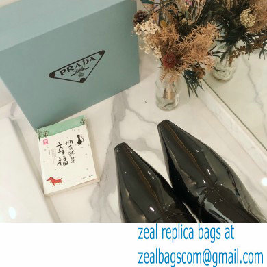 Prada Heel 6cm Glossy Patent Leather Boots Black 2020 - Click Image to Close