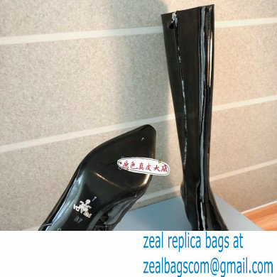 Prada Heel 6cm Glossy Patent Leather Boots Black 2020 - Click Image to Close