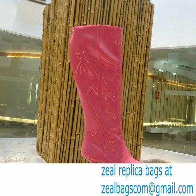 Prada Heel 6cm Glossy Patent Leather Boots Pink 2020 - Click Image to Close