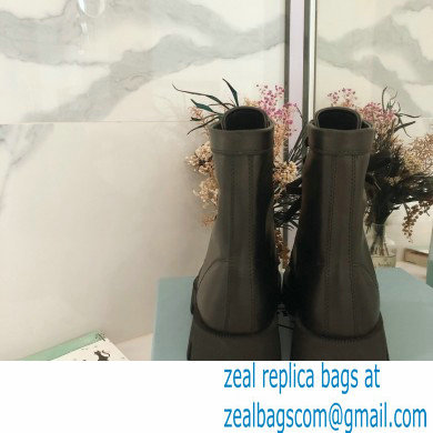 Prada Monolith Calfskin Leather Laced Booties Black 2020