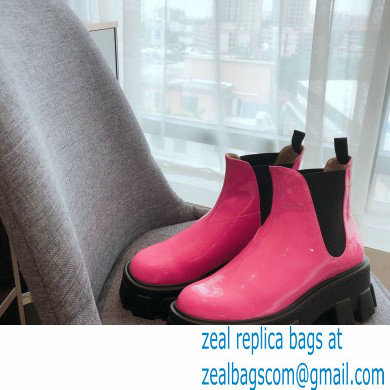 Prada Monolith Patent Leather Chelsea Booties Pink 2020 - Click Image to Close