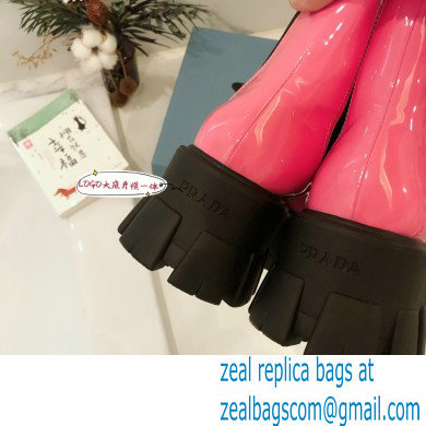 Prada Monolith Patent Leather Chelsea Booties Pink 2020 - Click Image to Close