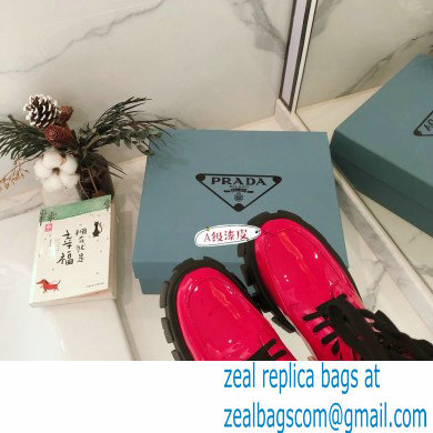 Prada Monolith Patent Leather Rois Boots Fuchsia with Removable Nylon Pouches 2020