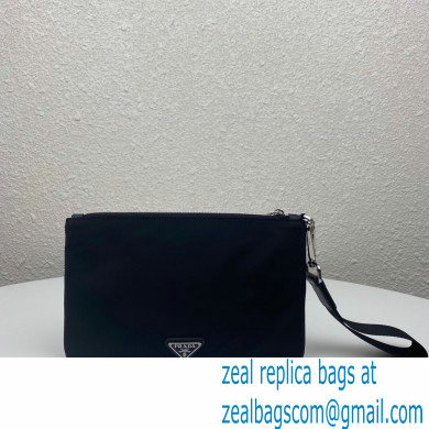 Prada Nylon Pouch Clutch Bag 2VH011 Black 2020 - Click Image to Close