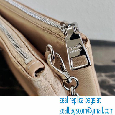 Prada Padded Nylon Mini Bag with Chain Strap 1BP044 Beige 2020 - Click Image to Close