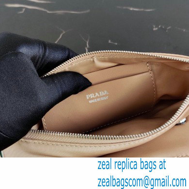 Prada Padded Nylon Mini Bag with Chain Strap 1BP044 Beige 2020 - Click Image to Close