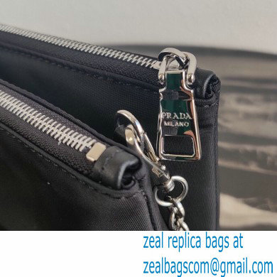 Prada Padded Nylon Mini Bag with Chain Strap 1BP044 Black 2020 - Click Image to Close